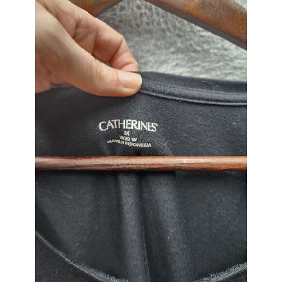 Jack o lantern Black 3/4 Sleeve Womens Top With Sequin Autumn Harvest Design By - Picture 4 of 7